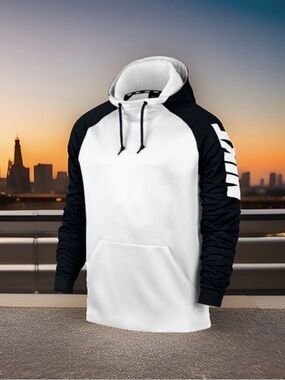 Nike Men’s Size Large Dri-FIT Pullover Hoodie. Black/White. Excellent Condition.